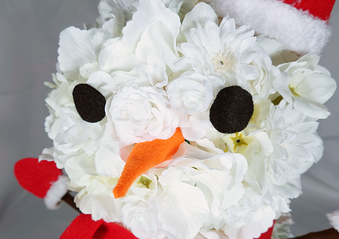 楽屋花／ミニフラスタ／雪だるまのミニフラスタ3／Yatsugi Flower Dye Lab（八ツ木フラワーダイラボ）